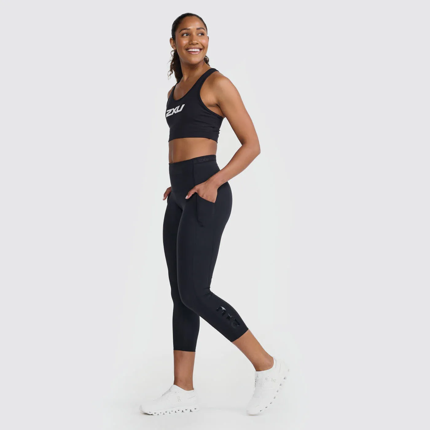 2XU - Form Stash Hi-Rise Compression 7/8 Tights - Black/Black
