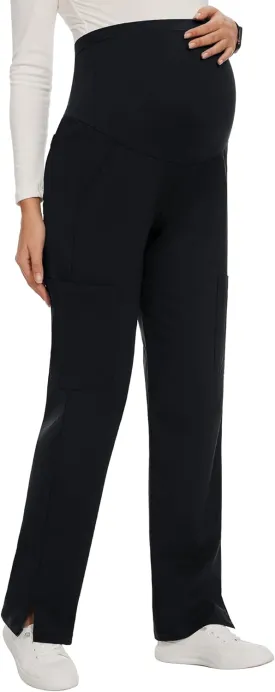 AMPOSH Women's Maternity Scrub Pants with 6 Pockets Stretchy Straight Leg Pregnancy Workwear