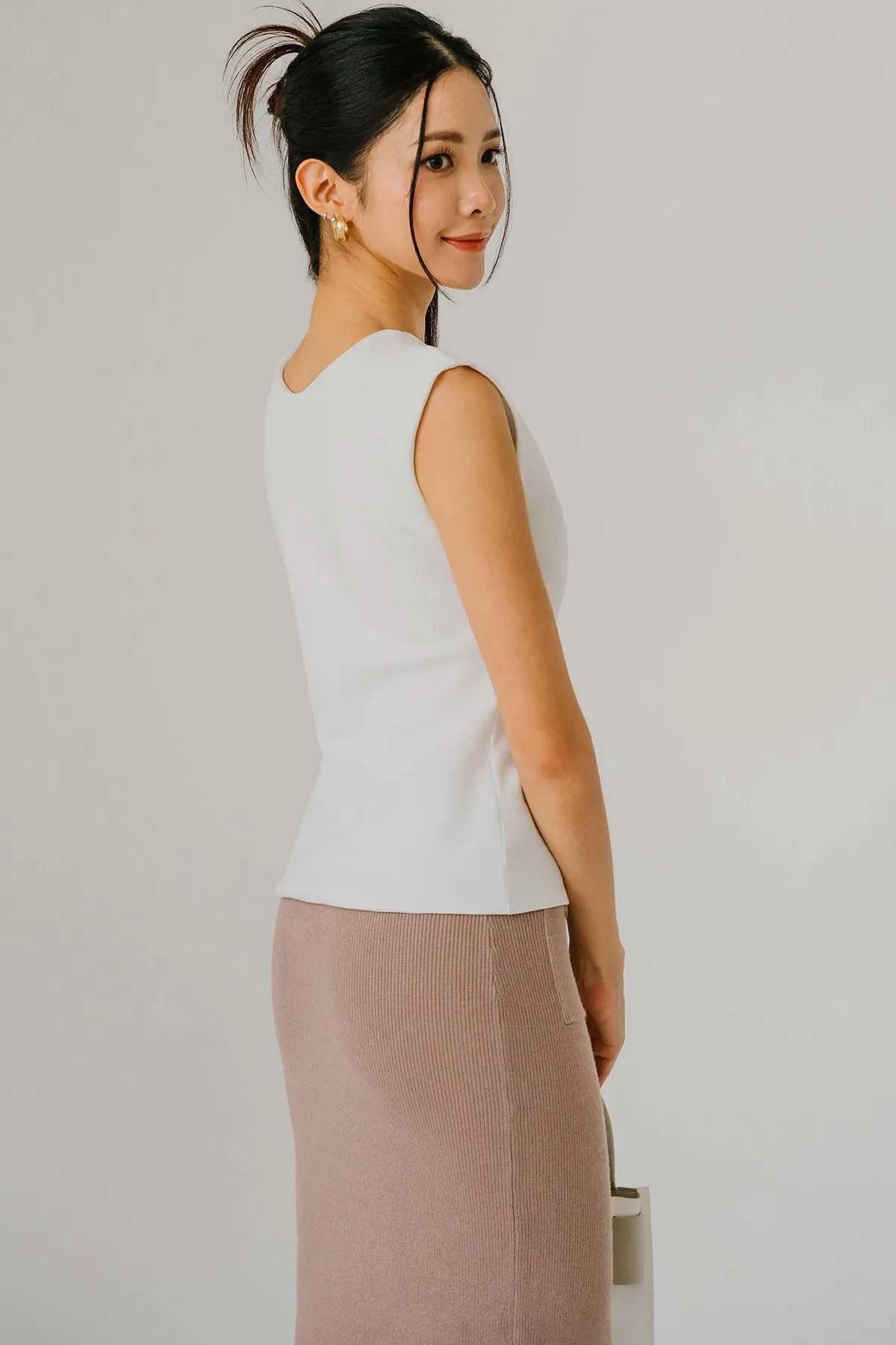 Blake Knotted Two-Way Top (White)