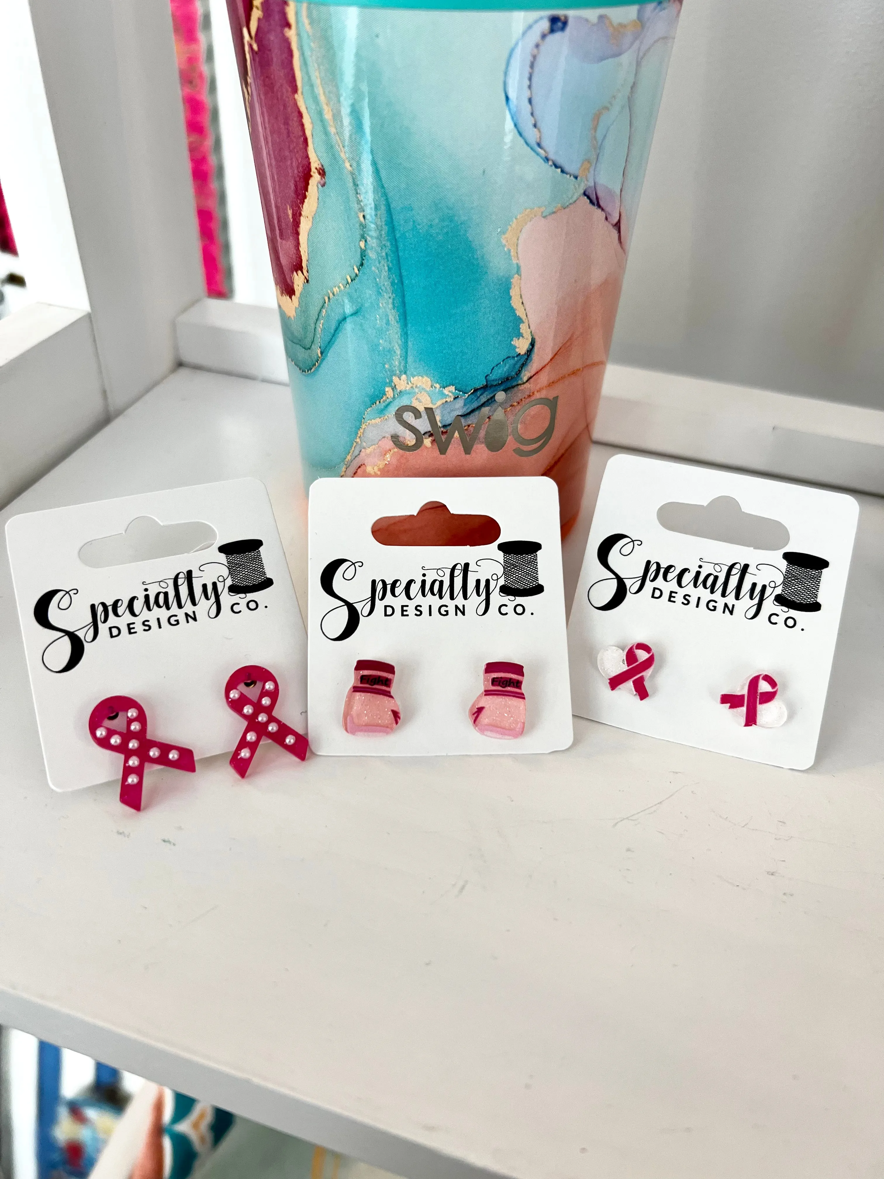 Breast Cancer Awareness Stud Earrings *3 Styles*