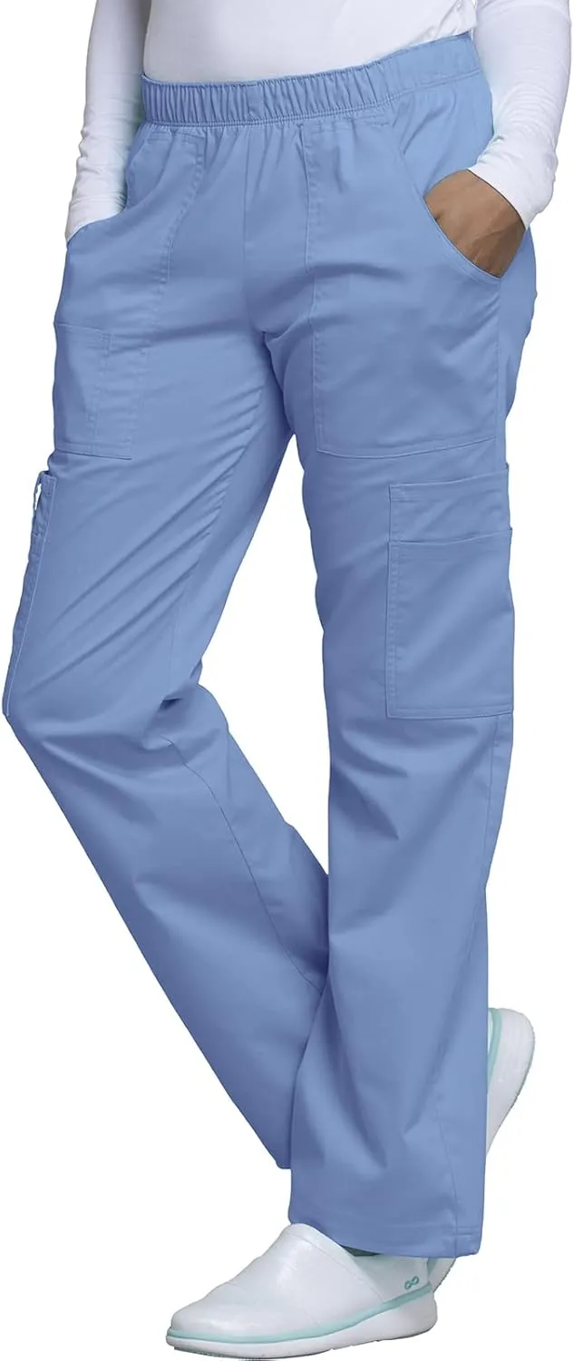 Cherokee Women Scrubs Pant Workwear Core Stretch Mid Rise Pull-On Cargo 4005