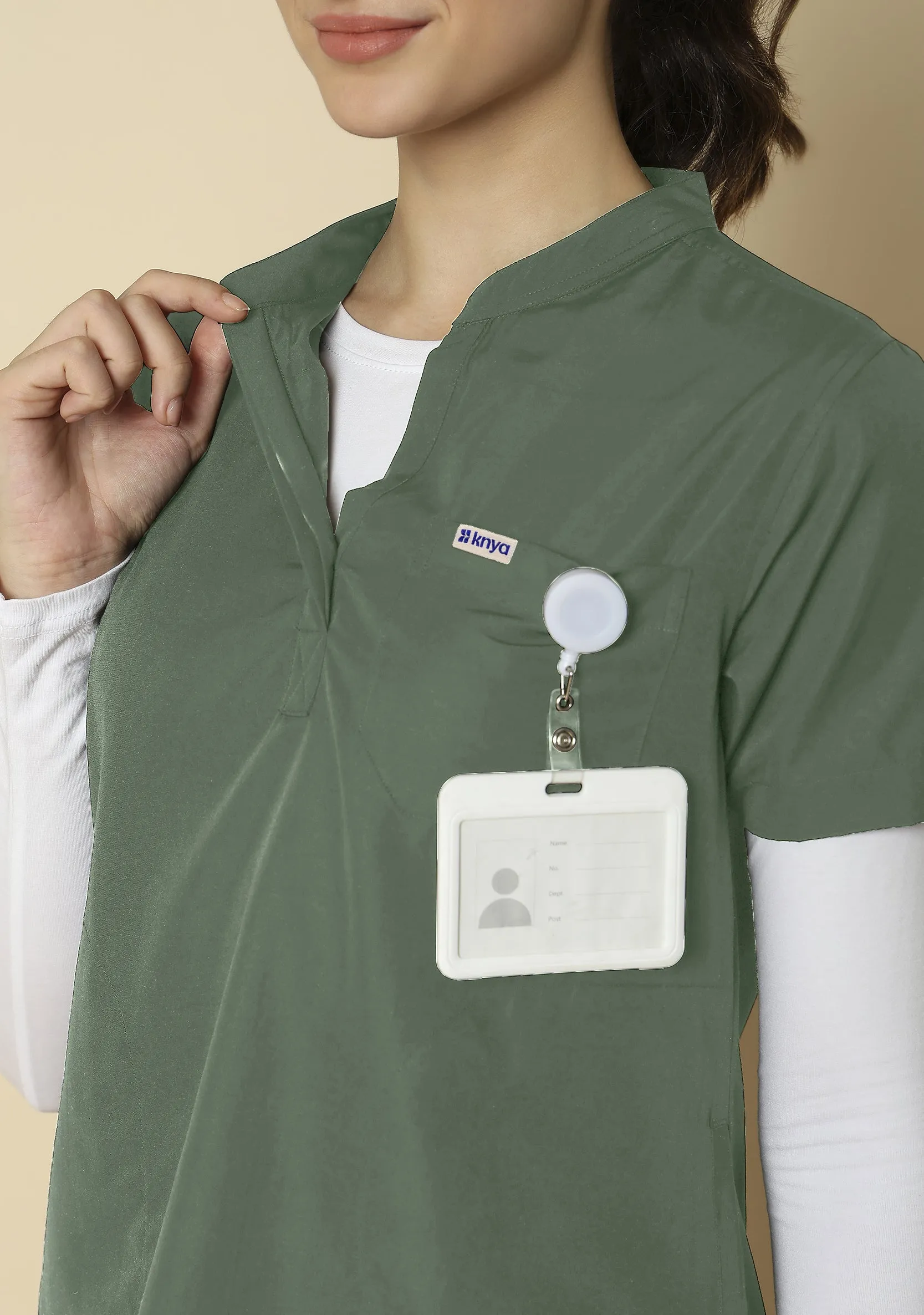 Classic Women's 5-Pocket Mandarin Collar (Olive) Scrub