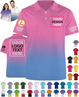 Custom Polo Shirt Design Your Own Text Logo Name Personalized Polo Shirts for Men Women Customize Golf Shirt Gifts Workwear