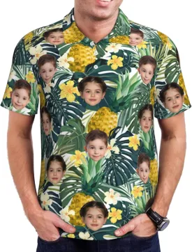 Custom Polo Shirts for Men Personalized Golf Shirt with Face Design Your Own Photo Shirt Short Sleeve Gifts for Xmas