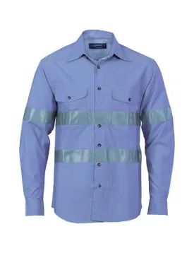 DNC Cotton Chambray Shirt With Generic R/Tape Long Sleeve (3889)