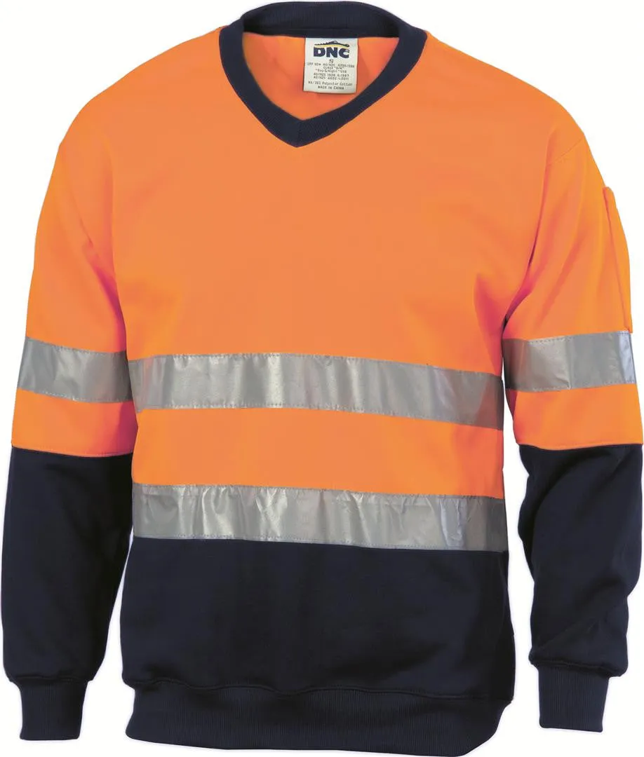 DNC Hi Vis Two Tone Sweatshirt (Sloppy Joe) With Generic R/Tape V Neck (3921)