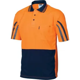 Dnc Workwear Hi-vis Cool-breathe Printed Short Sleeve Stripe Polo - 3752