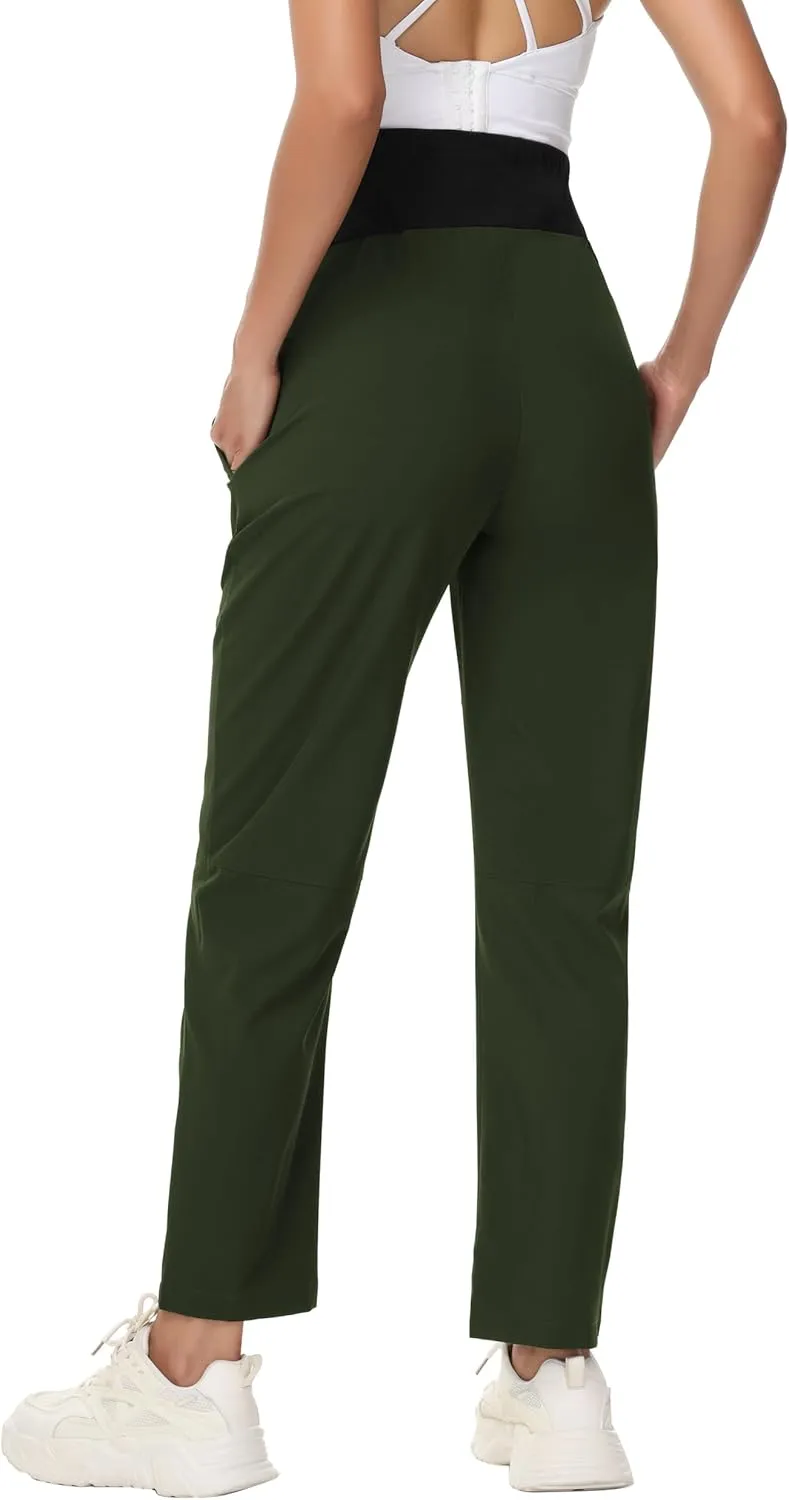 Foucome Women's Maternity Work Pants Comfy Casual Pregnancy Scrub Pants Straight Leg Workwear Scrubs