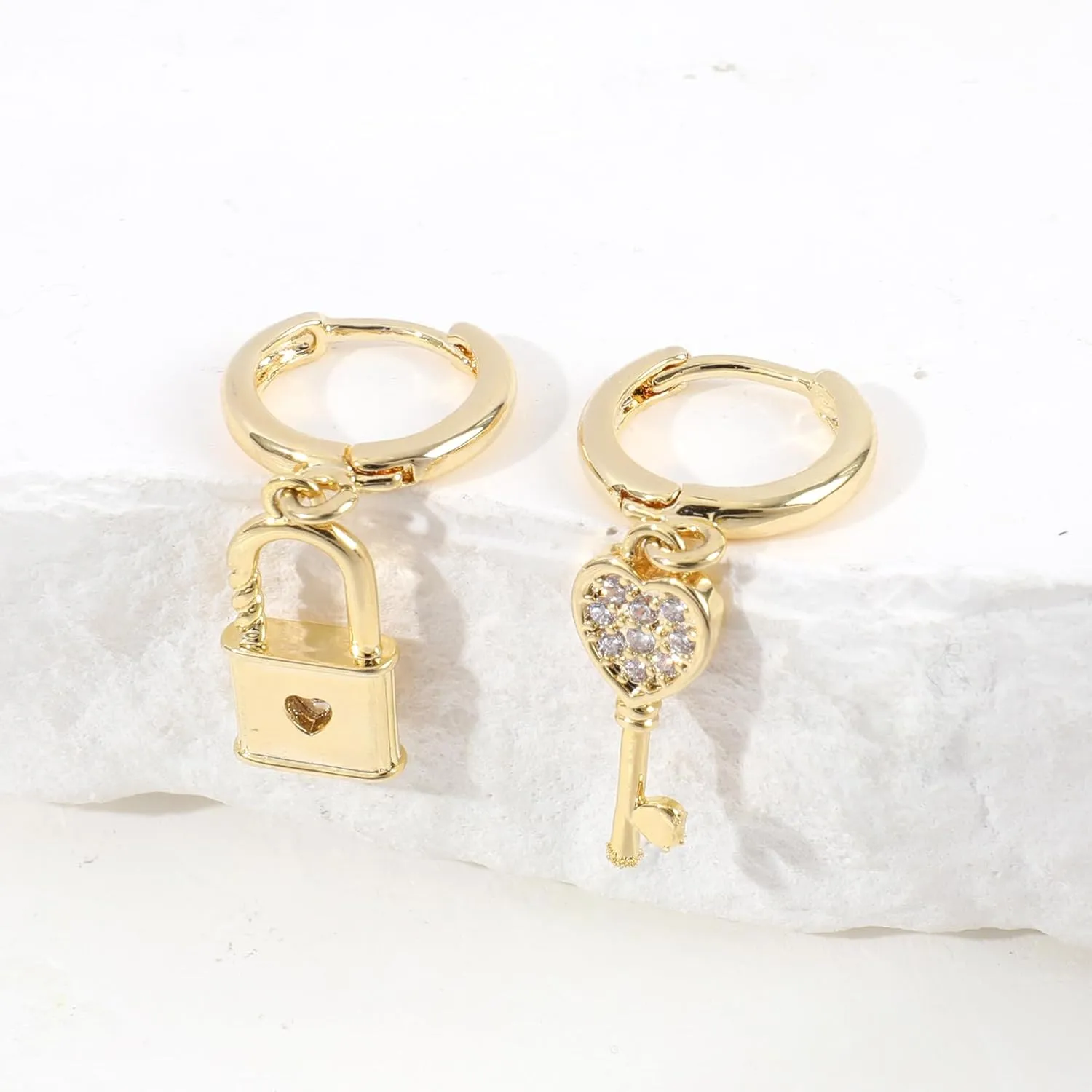 Gold Huggie Hoop Earrings for Women, Gold Plated Sun Moon Star Hoop Dangle Earrings, Huggies Hoop Hypoallergenic Earrings Dainty Jewelry for Wife Anniversary Birthday Wedding Gift for Her