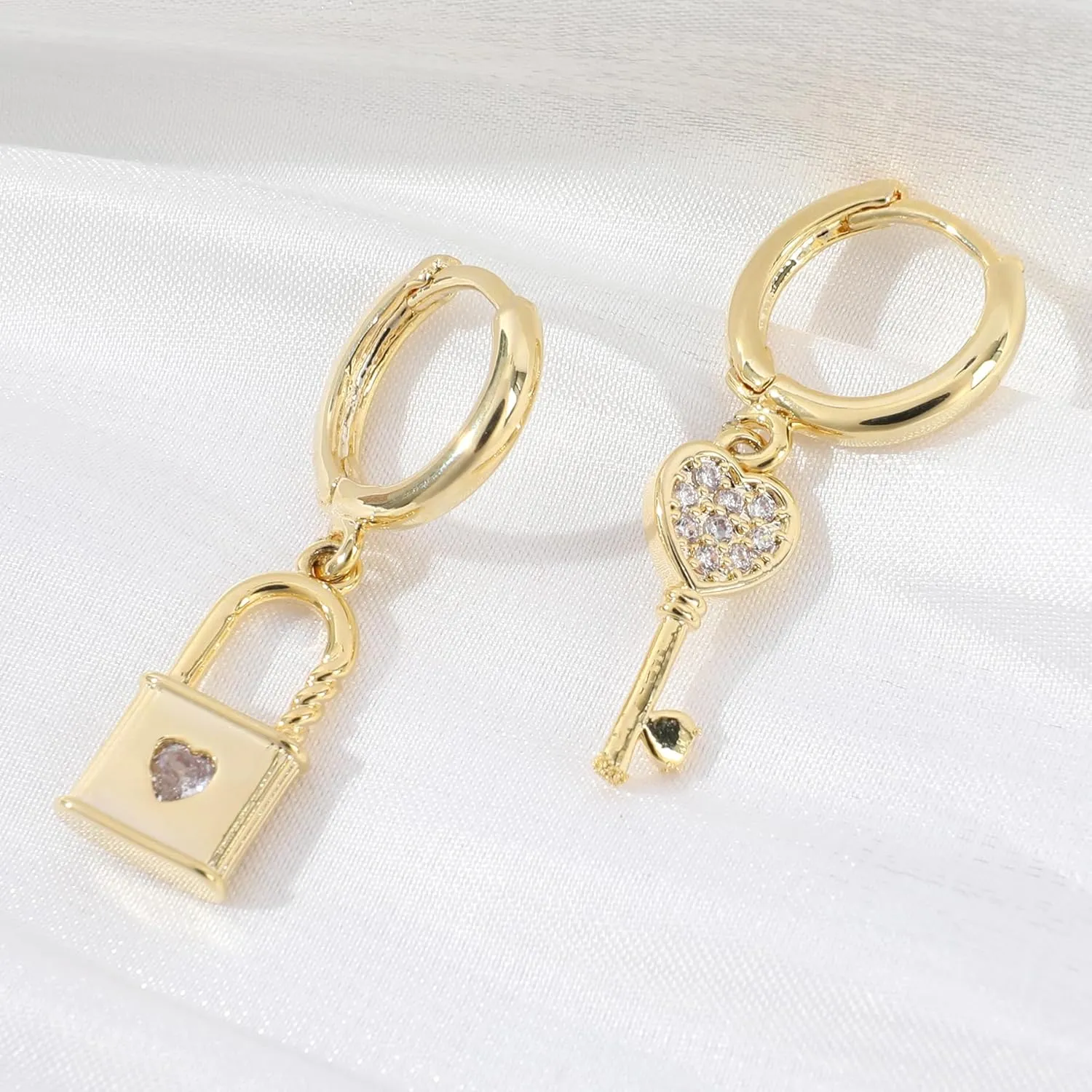 Gold Huggie Hoop Earrings for Women, Gold Plated Sun Moon Star Hoop Dangle Earrings, Huggies Hoop Hypoallergenic Earrings Dainty Jewelry for Wife Anniversary Birthday Wedding Gift for Her