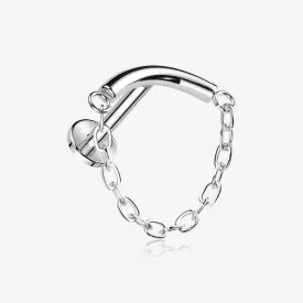 Implant Grade Titanium Modern Curve Chained Internally Threaded Labret
