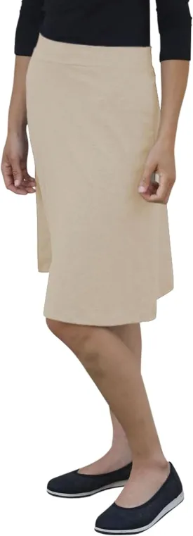 Kosher Casual Women's Modest Knee-Length A-Line Lightweight Cotton Spandex Skirt