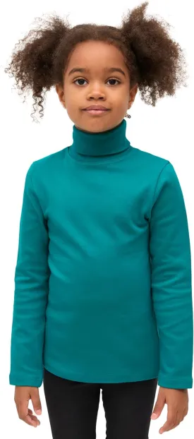 Lilax Girls' Basic Long Sleeve Turtleneck Cotton T-Shirt