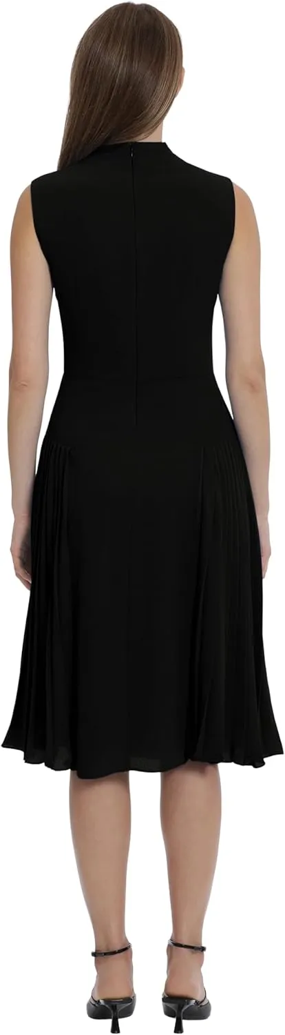 Maggy London Women's Sleeveless Cowl Neck Dress with Fluted Skirt Office Workwear