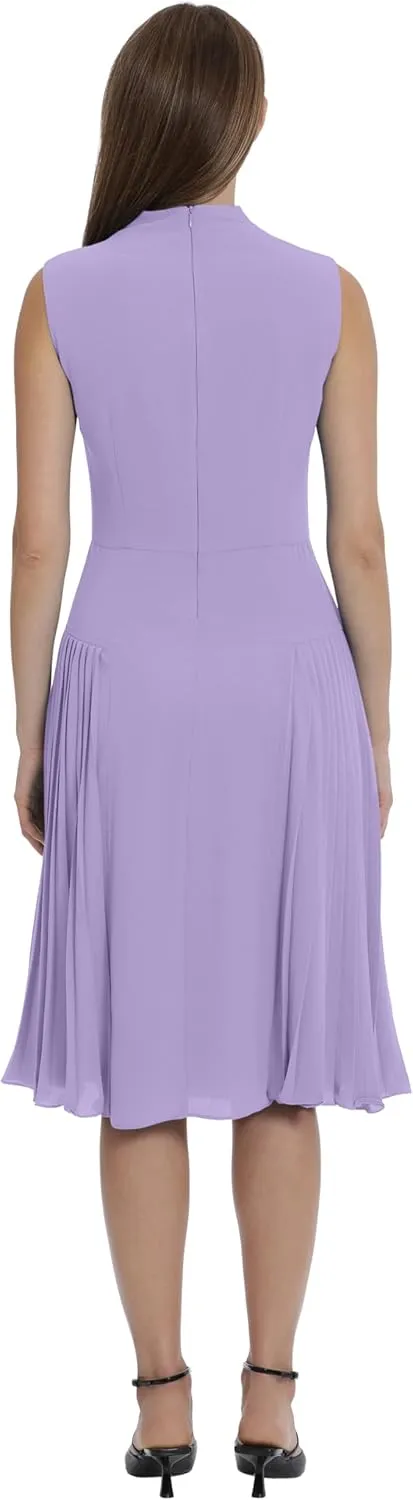 Maggy London Women's Sleeveless Cowl Neck Dress with Fluted Skirt Office Workwear