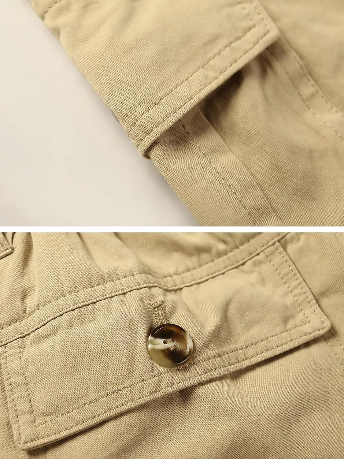 Men's Elastic Waist Cargo Pants,Casual Loose Fit Lightweight Workwear Pull On Pants