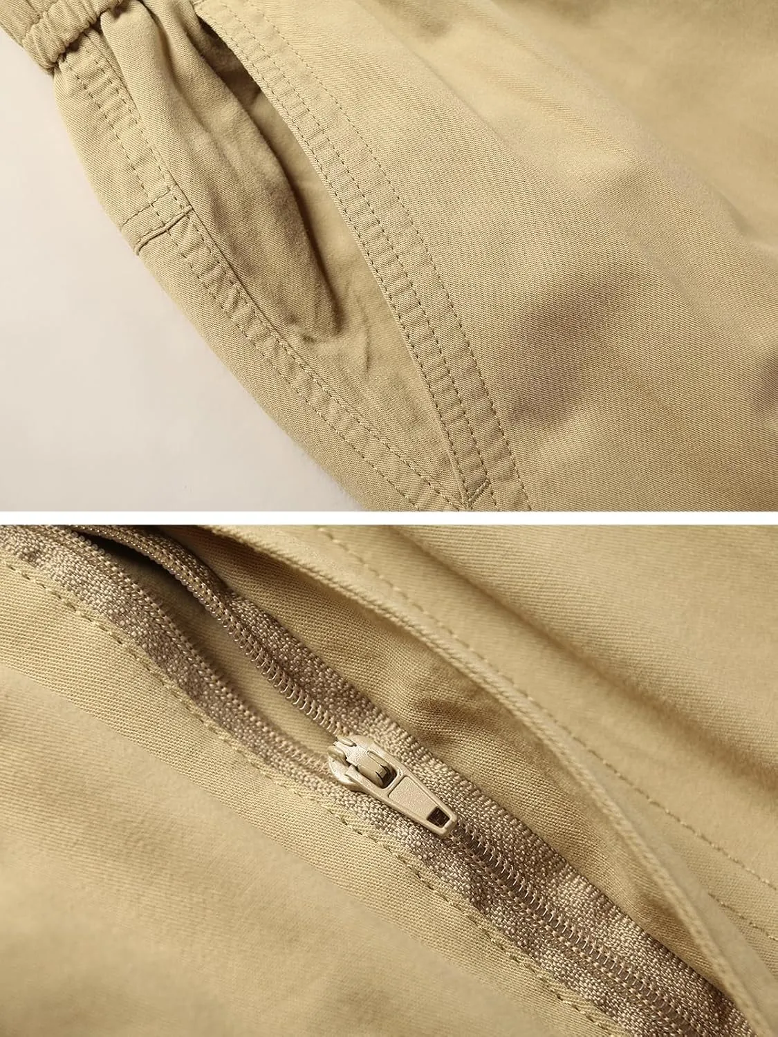 Men's Elastic Waist Cargo Pants,Casual Loose Fit Lightweight Workwear Pull On Pants