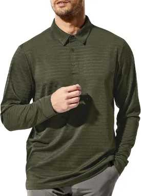 MIER Men's Quick Dry Polo Golf Shirts - Short & Long Sleeve Polyester Casual Lightweight Soft Collared Shirts