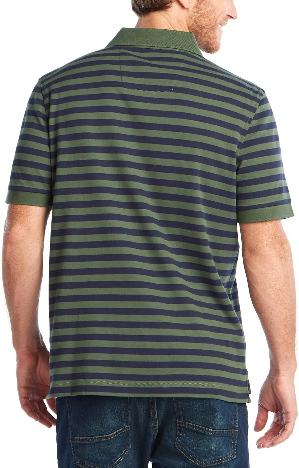 Nautica Men's Classic Fit 100% Cotton Soft Short Sleeve Stripe Polo Shirt