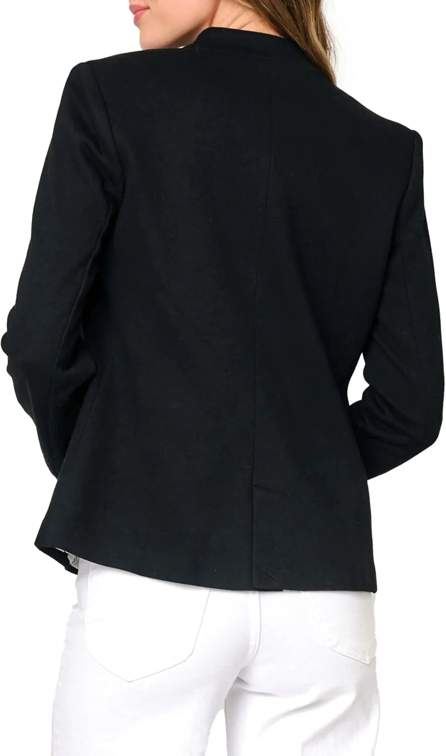 Notch Collar Blazer for Women - Dressy Casual Office Open Front Long Sleeve - Fashion Lined Knit Suit Jacket - (Sizes Vary)