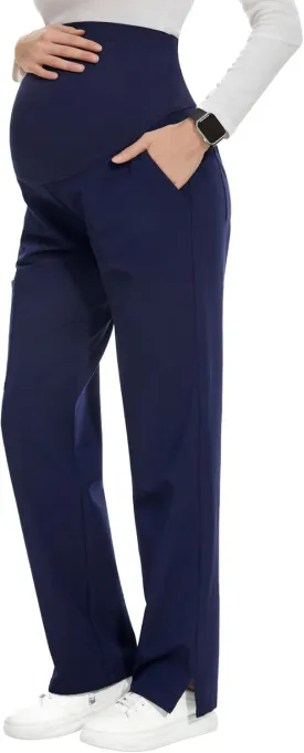 POSHGLAM Women's Maternity Scrubs Pant Workwear Casual Cargo Trousers Pregnancy Pants, S-XXL