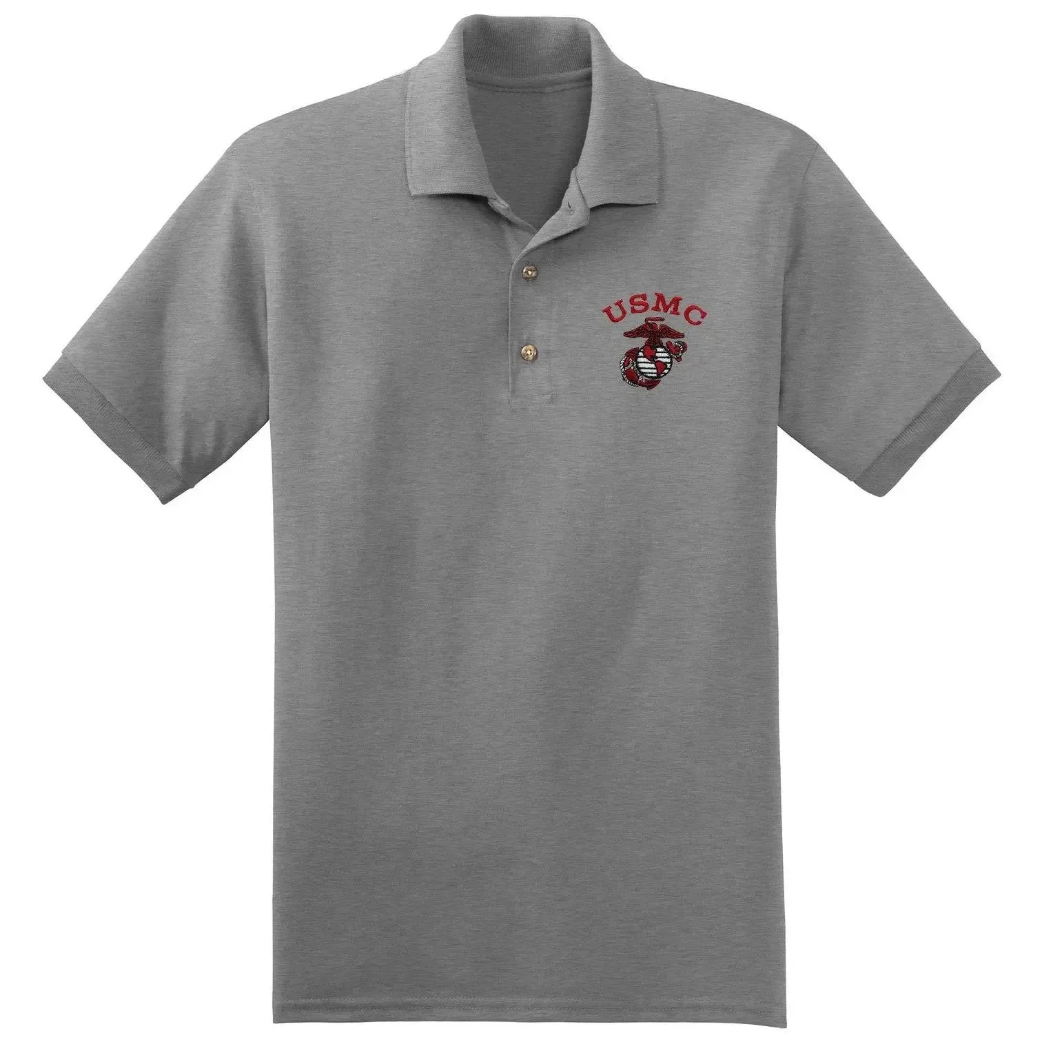 Red USMC EGA Embroidered Polo