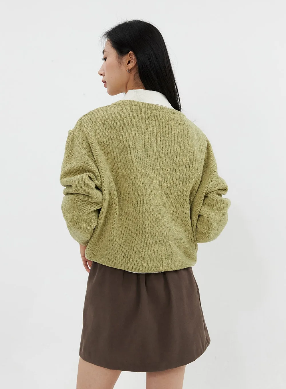 V-Neck Knit Sweater OO305