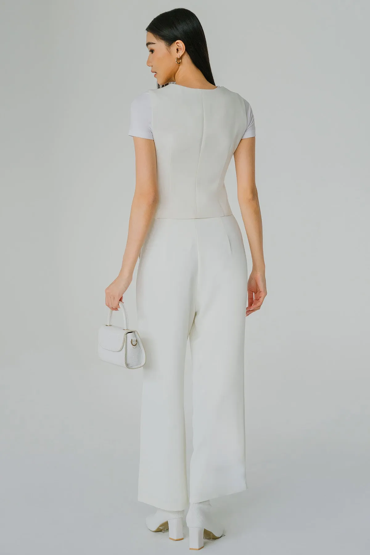 Vivienne Square Neck Top (White)