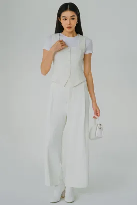 Vivienne Square Neck Top (White)