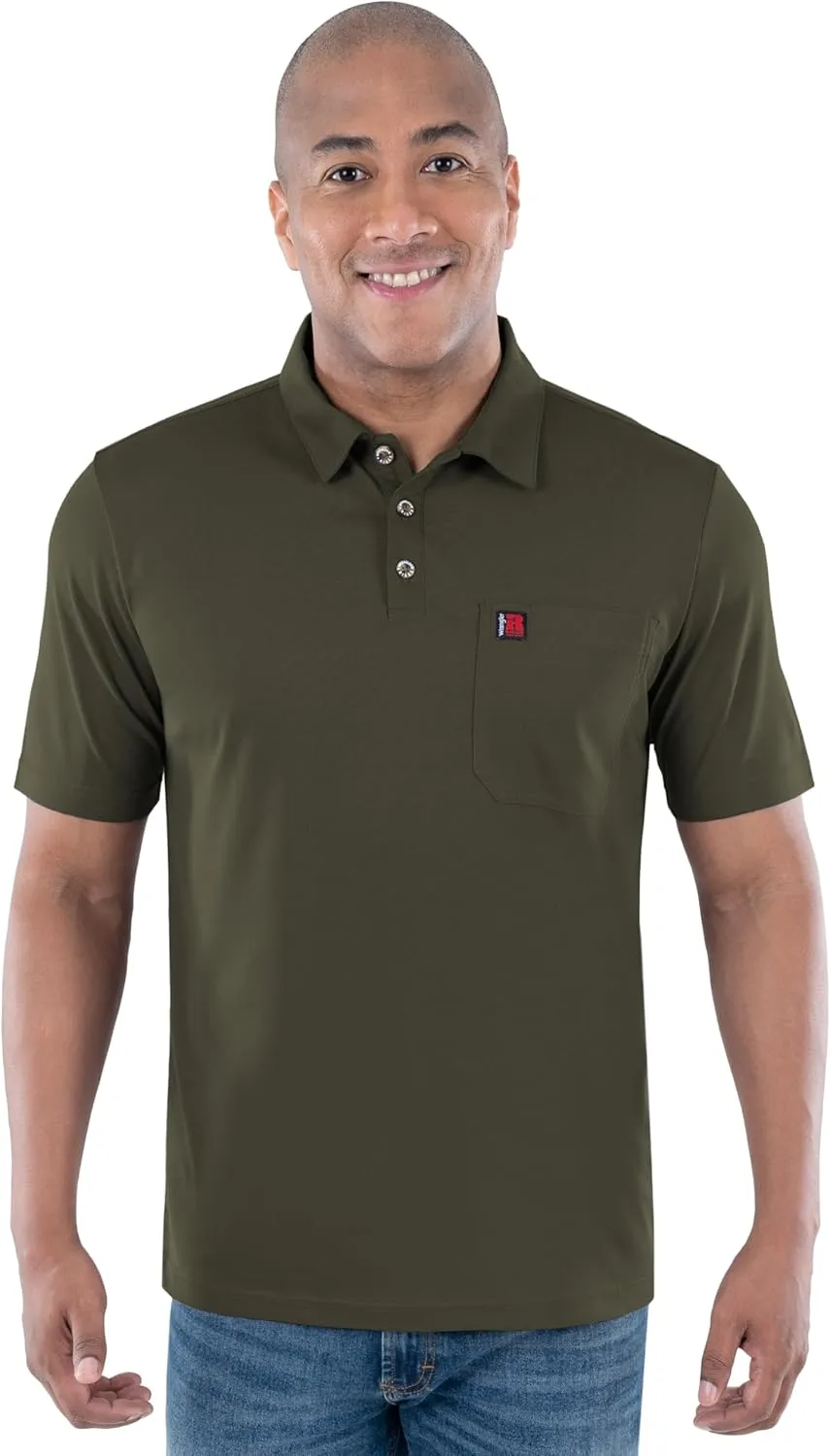 Wrangler Men's Short Sleeve Performance Pocket Polo
