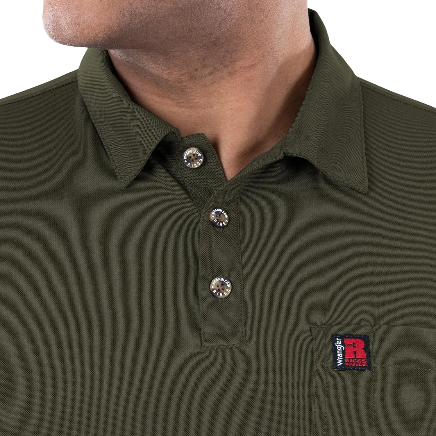 Wrangler Men's Short Sleeve Performance Pocket Polo