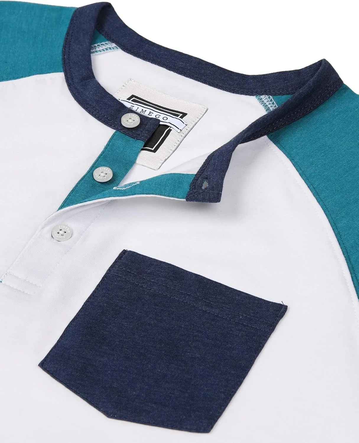 ZIMEGO Mens 3/4 Quarter Sleeve Shirts - Modern Fit Baseball Henley