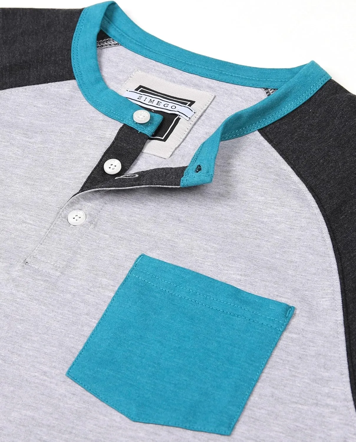 ZIMEGO Mens 3/4 Quarter Sleeve Shirts - Modern Fit Baseball Henley
