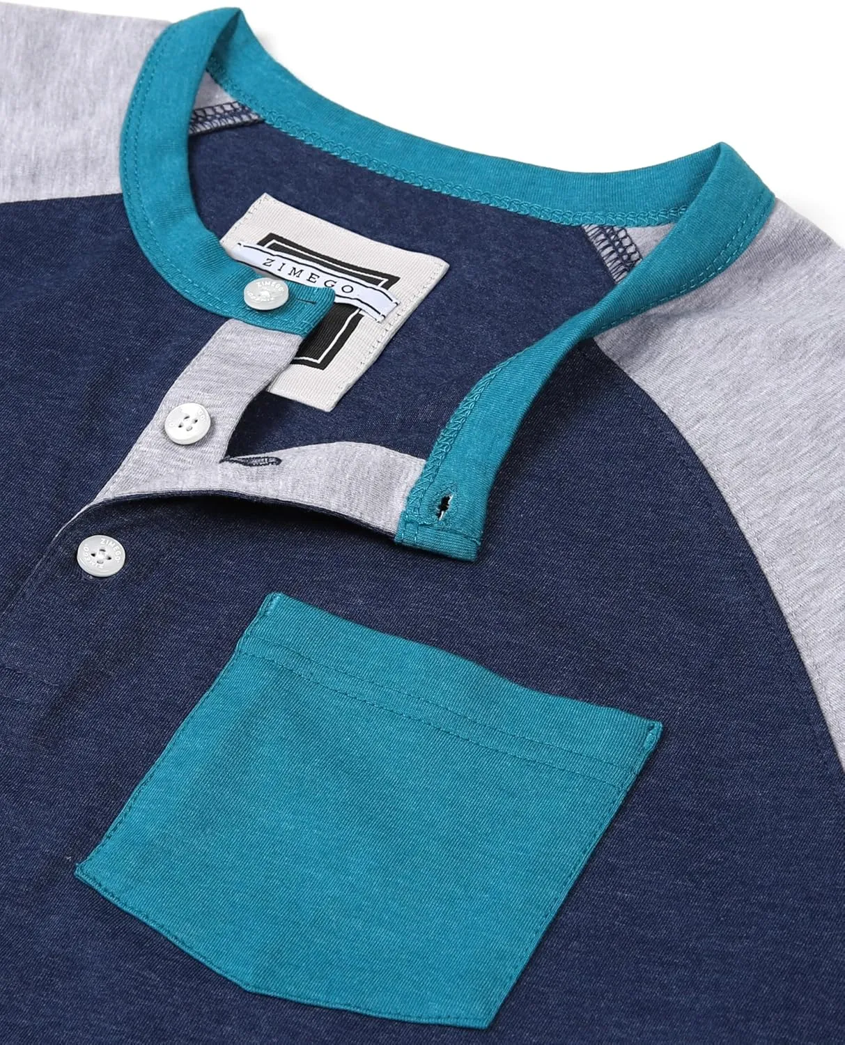 ZIMEGO Mens 3/4 Quarter Sleeve Shirts - Modern Fit Baseball Henley